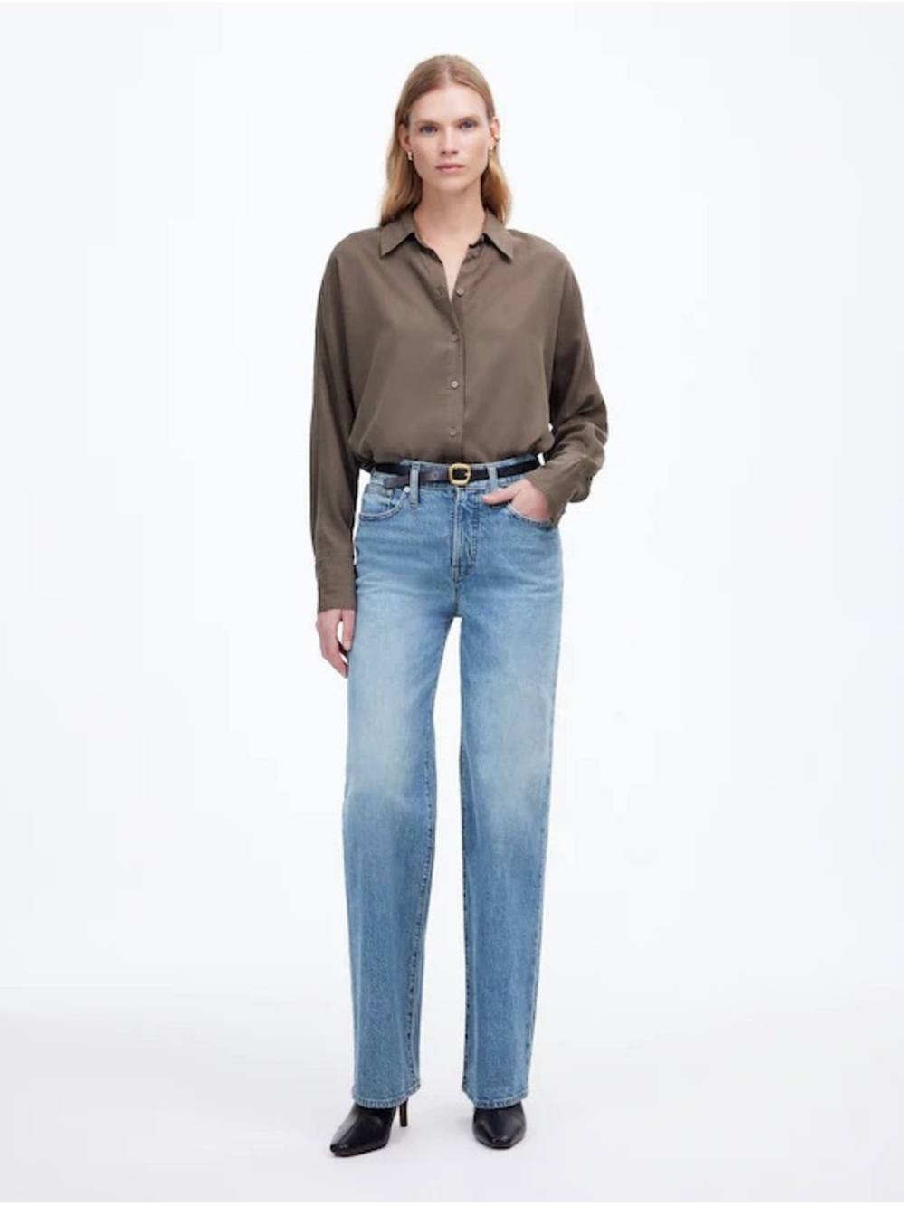 Madewell Light Blue High-Rise Wide-Leg Jeans